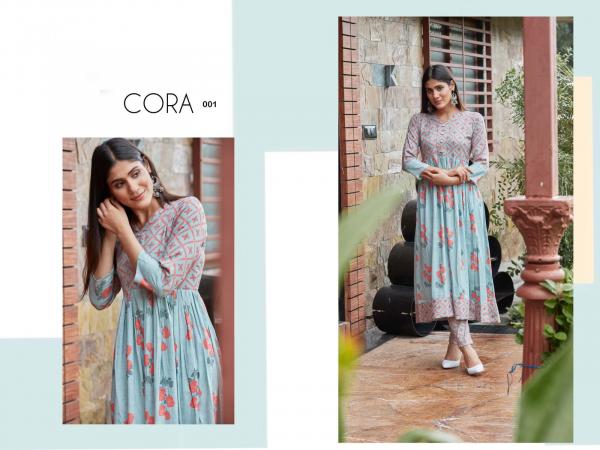 Cora Designer Rayon Printed Kurti With Bottom